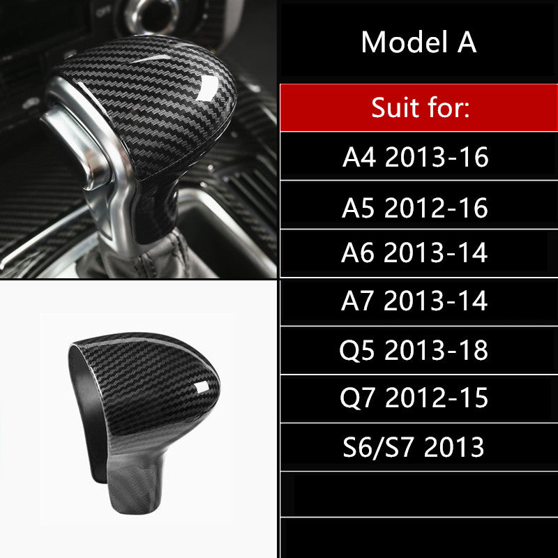 Carbon fiber trim for gear shifter for Audi A3/S3, A4, A5, A6, A7, Q5, and Q7